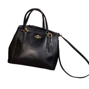 Coach Black Satchel with Gold Accents